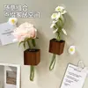 Adesivo de Geladeira de Madeira Maciça Criativo Decorativo de Tronco Magnético Flor de Madeira Garrafa Simples Criativa Tubo de Ensaio Vaso 3D