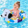 Anillo inflable para asiento de perro de dibujos animados de PVC para niños, asiento flotante de piscina para bebés y niños pequeños con asa, flotador de agua portátil
