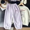 2026 Calça Casual Longa Estilosa Nova para Primavera e Outono para Meninas, Calça Jogger de Moletom com Renda para Meninas Pequenas Atacado