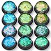 Polvo brillante de alto destello con diamantes Lentejuelas PET ultrafinas Set mixto de 1+2+3 mm para arte de uñas Polvo láser degradado