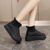 KT2819 Nuevos Zapatos de Invierno 2024 Gruesos de Color Sólido Cálidos de Caña Alta para Mujer Estudiante Sencillos Forrados de Felpa Aumentados Zapatos de Algodón