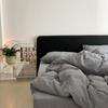 Juego de sábanas de algodón estilo blogger de cuatro piezas, estilo nórdico sencillo, de algodón neutro, funda de edredón, sábana suave de 1,8