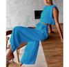 Conjunto de dos piezas de chaleco, pantalones y pijama de algodón y lino de primavera europeo y americano 2025, holgado, casual y cómodo para mujer, ropa de casa al por mayor
