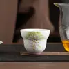 Taza de té de cerámica con flor de glicina pintada a mano, taza de maestro, taza individual, juego de té Kung Fu, taza de té, taza de té pequeña