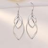 Aretes creativos largos de borla doble retorcida transfronterizos, aretes creativos de onda, gancho para la oreja de diamante geométrico, joyería para mujer al por mayor