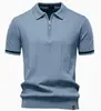 2025 Primavera y Verano Transfronterizo Nuevo Polo de Lana Casual de Negocios para Hombre Lar Polo de Punto Manga Corta para Hombre T