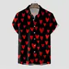 Novas camisas de manga curta transfronteiriças para homens e mulheres, estilo casal, camisas estampadas em 3D europeias e americanas, camisas de Dia dos Namorados