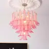 Lustre vintage colorido de vidro do Sul da Ásia em estilo francês, luminária de arte Murano para quarto, escritório e sala de jantar, luz principal retrô