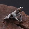 Venta al por mayor de fábrica anillo abierto de pavo real exquisito para mujer de joyería de plata de 990 pies, anillo de plata tailandesa de moda retro de plata esterlina