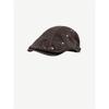 Sombrero de copa grande estilo retro con remaches sombrero hacia adelante para mujer todo a juego estilo británico gorro de mezclilla lavado cara pequeña sombrero de pintor
