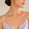 Venta al por mayor de joyería transfronteriza europea y americana, cadena de cuchillas cortas, collar de cadena de hueso de serpiente de cadena plana de metal simple para mujer