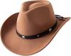 Amazon Explosões Transfronteiriças Moda Masculina e Feminina Gota d'Água Top Chapéu de Cowboy Ocidental Enrolado Acessórios Estrela de Cinco Pontas Cartola