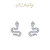 Pendientes de serpiente de plata esterlina s925 transfronterizos europeos y americanos para mujer, modernos y populares en Internet, con diamantes repletos de animales, ligeros y de lujo que combinan con todo.