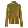 Suéter de Cashmere para Mulheres com Gola Alta, Novo Pulôver Liso para Outono e Inverno, Manga Longa, Costurado, Slim, Base de Malha de Lã