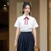 Uniformes de formatura, trajes para apresentações de coral de alunos do ensino fundamental e médio, conjuntos de coral para dia de esportes, camisas brancas, uniformes escolares, estilo universitário