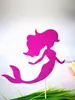 2019 Nueva Moda serie de tarjetas de sirena fiesta de cumpleaños pastel tarjeta de bambú punto papel con purpurina
