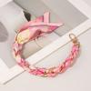 Cordão para Celular Fivela Dupla Curto para Pendurar no Pescoço Capa de Celular Lenço de Seda Trançado Corrente para Celular Corda de Celular Fashion Pulseira Estilo Rosa