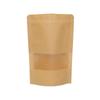 Bolsas Kraft con Ventana Auto-Soportables con Cierre Zip, Bolsas Opacas para Nueces, Bolsas Auto-Soportables Selladas para Alimentos y Té, Al Por Mayor