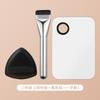 Set de Paleta de Base Líquida con Borla de Polvo, Brocha de Maquillaje de Cabeza Plana de Una Línea que No Absorbe Polvo, Brocha Correctora para Mascarilla, Maquillaje de Belleza