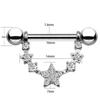 1 producto transfronterizo más vendido estrella de cinco puntas incrustada de diamantes popular europeo y americano joyería para perforaciones anillo de pecho clavo para pezón hoja