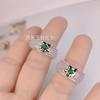 Anillo para Mujer de Plata Chapada Incrustado de Calcedonia Blanca de Alta Calidad, Anillo de Jade de Ágata Blanca Doble Uso, Joyería