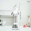 Figuritas Navideñas Transfronterizas: Decoraciones Retráctiles de Tela de Papá Noel, Muñeco de Nieve y Reno