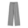 Pantalones Rectos de Cintura Alta con Cordón para Mujer, Otoño e Invierno, Estilo Retro Americano, Holgados, Pierna Ancha, con Rayas de Bloques de Color, Pantalones Casuales