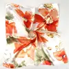 Elegante Pañuelo Pequeño de Seda para Otoño e Invierno, Nuevo Pañuelo Cuadrado, Versátil Pañuelo para la Cabeza Estampado para Mujer, Pañuelo Profesional en Rojo, Gris, Azul Oscuro y Colores Lisos