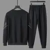 Traje deportivo casual para hombre de primavera y otoño Chaqueta Pantalones Sudadera de cuello redondo Pantalones de manga larga Conjunto de traje deportivo