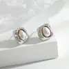 Brincos de tarracha simples S925 de pérola de água doce, luxo leve, elegantes, de alta qualidade, moda, combinam com tudo, para mulheres