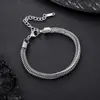 Marca Tendência Transfronteiriça Pulseira Redonda de Osso de Aço Titânio Não Desbota Pulseira Hip-Hop Punk Masculina Acessórios de Moda de Alta Qualidade Feminina