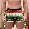 Comércio Exterior Transfronteiriço Roupa Íntima Masculina Estampada de Natal Estilo Novo Europeu e Americano Confortável e Respirável Seda de Leite Boxer de Cintura Média