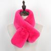 Bufanda de Piel Entera Imitación Piel de Conejo Rex para Mujer Invierno Doble Cara Felpa Engrosada Cálida Nueva Cruz en el Cuello Chal con Cuello de Lana