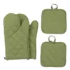 Luvas Engrossadas Anti-Queimadura, Luvas de Isolamento de Algodão para Cozinha, Luvas para Forno de Micro-ondas, Conjunto de 4 Peças de Luvas de Forno, Luvas Anti-Queimadura