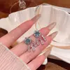 Pendientes Exquisitos de Estilo Coreano Populares de Alta Resistencia con Microincrustaciones de Circonita para Mujer, Pendientes de Lujo Ligero de Nicho de Gama Alta, Accesorios para Orejas de Celebridad de Internet