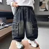 Jeans modernos y geniales para niños para primavera y otoño, pantalones jogger para niños, nuevo estilo 2026, pantalones cargo casuales para niños pequeños