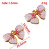 Colgante con Forma de Flor de Pez Mariposa de Acero Inoxidable, Goteo de Aceite Multicolor, Colgante para Collar Estilo DIY, Accesorios de Joyería