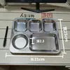 Plato de comida rápida de acero inoxidable 304 de fábrica, plato de cena para cantina de estudiantes, plato de comida, plato de cena, plato de comida dividido para adultos, plato divisor