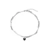 Collar de Corazón Negro de Perla Barroca para Mujer, Elegantes Accesorios Empalmados de Celebridad de Internet, Cadena para Clavícula de Diseño de Nicho de Lujo Ligero