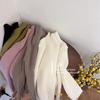 Suéter de cuello medio para niña Primavera y Otoño Nuevo Elástico Cálido de Punto Camisa Pulóver de Color Sólido para Niño Camisa Base Suave y Sedosa Moderna