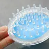 Cepillo Transparente de Cristal para Champú Cepillo de Masaje con Cabeza de Silicona Peine Redondo Limpiador del Cuero Cabelludo Cepillo de Baño Cepillo de Champú con Airbag