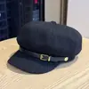 Sombrero Octagonal Estilo Nuevo para Mujer, Moderno Estilo Británico, Primavera, Otoño e Invierno, Circunferencia de Cabeza Grande, Rostro Pequeño, Adecuado para Rostros Cuadrados y Redondos, Boina