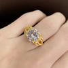 Anillo de 5 quilates con forma de corazón de amor ardiente entrelazado con piedra desnuda grande, lujo, imitación de diamante completo, anillo de compromiso de diamante mosano