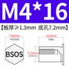 Yishenglong Pernos Remachables para Agujero Ciego de Acero Inoxidable Tuercas Remachables Placa de Presión Hexagonal Rosca Bsos-M3M4