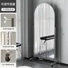 Espejo de pie simple de acero inoxidable para uso en el hogar y la tienda, versátil, móvil, de alta definición, adelgazante y embellecedor, de cuerpo entero