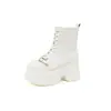 Zapatos de Cuero de Media Caña con Plataforma Petite de 10 cm, Estilo Retro Forrest Gump, Estilo Casual Alemán de Entrenamiento, Zapatos para Mujer con Suela Gruesa para Aumentar la Altura