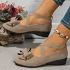 Zapatos de talla grande para comercio exterior, nuevos de verano 2026, zapatos de cuña con punta europea y americana para mujer, mocasines, zapatos deportivos y casuales para mujer