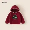 Ropa para Niños Huzhou Zhili Suéter para Niñas Invierno Nuevo Estilo Pompón Árbol de Navidad Sudadera con Capucha para Niños Top de Punto