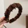 Outono e inverno elegante leopardo pelúcia arco de cabelo feminino denteado rosto lavagem cabelo prensado arco alto craniano topo antiderrapante quebra cabelo acabamento grampo de cabelo