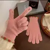 Guantes de punto de lana sin dedos de invierno con pequeños granos de azúcar de Corea del Sur para mujer, de color sólido, con pantalla táctil, cálidos y resistentes al viento, para ciclismo